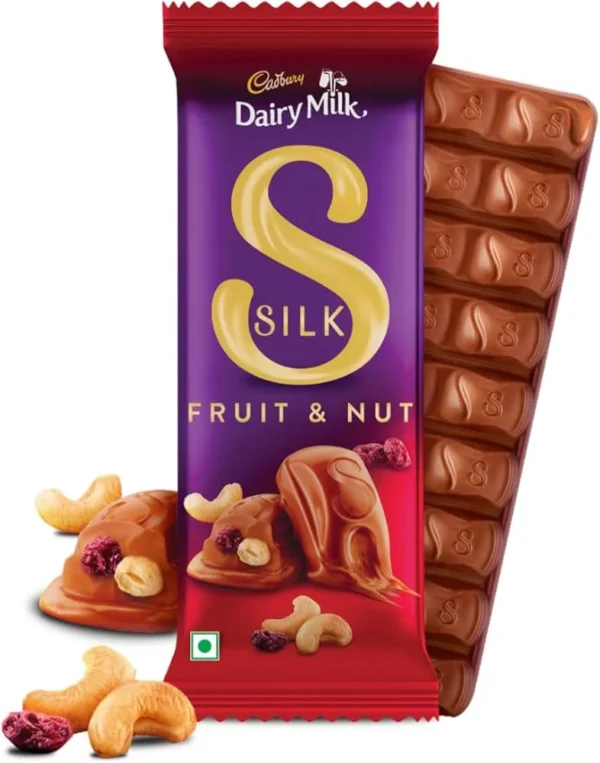 Fruit Nat inside Cadbury Dairy Milk Silk Fruit & Nut Chocolate Bar 51gm