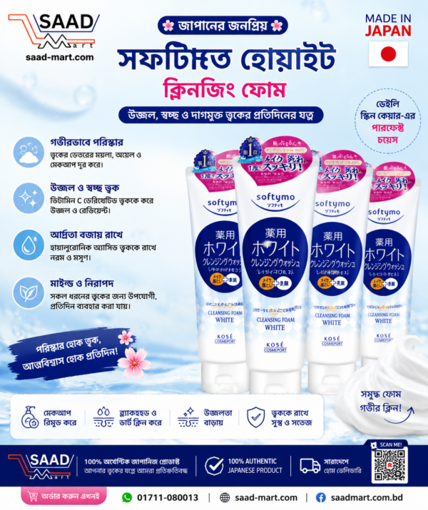 BC0E936C-DF58-48E1-B2D2-D09C034E8D06 Softymo Medicated White Cleansing Foam 190 gm