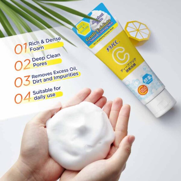 Melano-CC-Vitamin-C-Brightening-Milk-Moisturiser-120ml-3 Rohto Melano CC Deep Clear Enzyme Face Wash 130gm